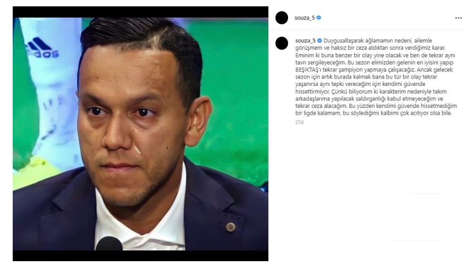 josef de souza dan ayrilik aciklamasi